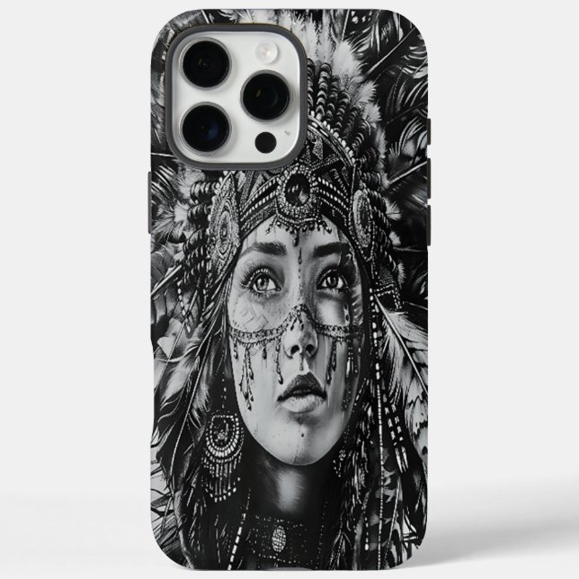 Funda iPhone 16 Pro Max Chica guerrero de Feathered (Reverso)