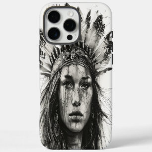 Funda iPhone 16 Pro Max Chica guerrero indio de Feathered