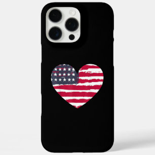 Funda iPhone 16 Pro Max Chica Patriótica Corazón de Bandera Americana 4 de