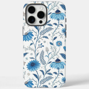 Funda iPhone 16 Pro Max Chinoiserie Blue Echinacea Pattern