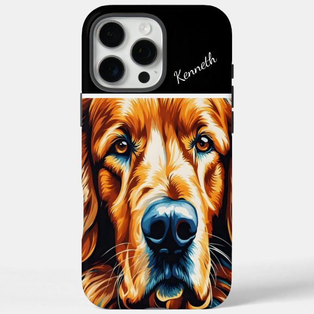 Funda iPhone 16 Pro Max Cierre de Golden Retriever (Reverso)