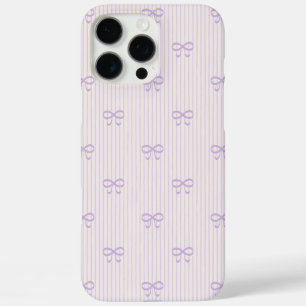 Funda iPhone 16 Pro Max Cinta de Lila Polvorienta Coquette y Rayas Finas