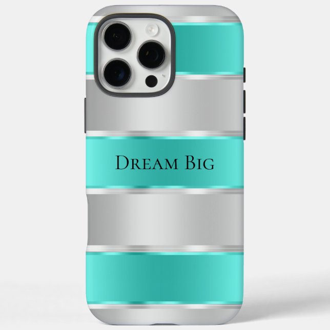 Funda iPhone 16 Pro Max Cinta de Moda plateada Glam (Reverso)