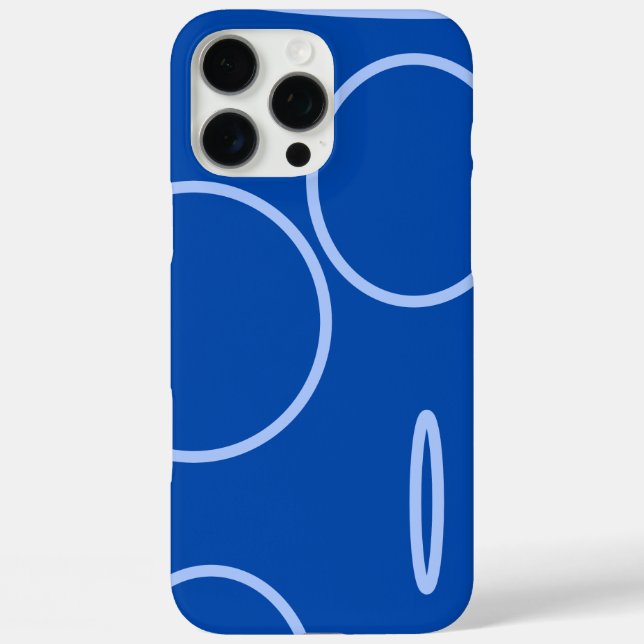 Funda iPhone 16 Pro Max Círculos y bucle en azul (Reverso )