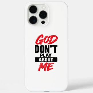 Funda iPhone 16 Pro Max Cita de fe cristiana 'Dios no juega conmigo'