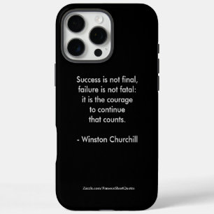 Funda iPhone 16 Pro Max Cita de Winston Churchill; Éxito
