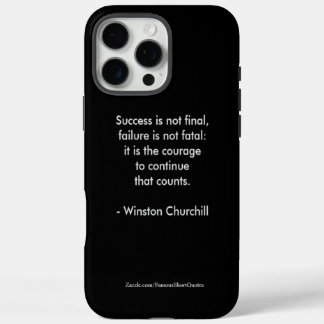 Funda iPhone 16 Pro Max Cita de Winston Churchill; éxito