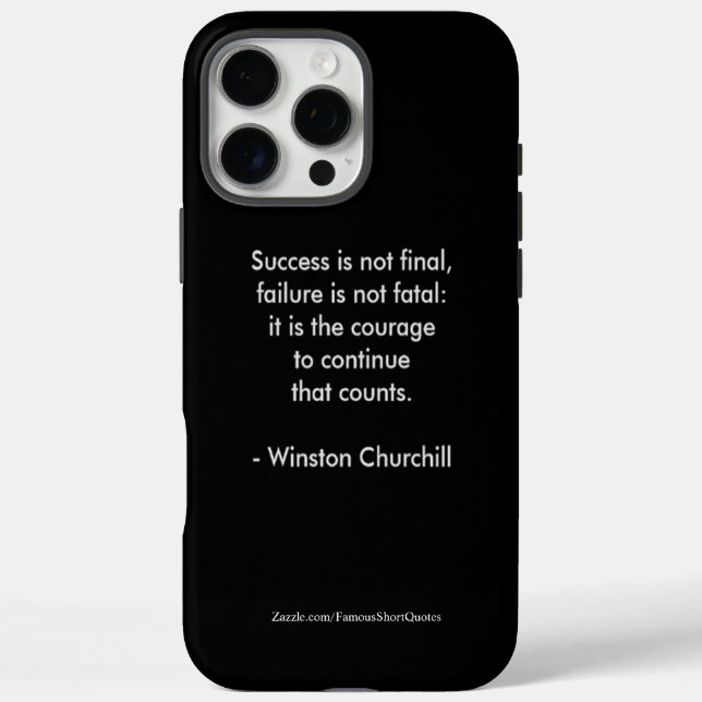 Funda iPhone 16 Pro Max Cita de Winston Churchill; éxito (Reverso)