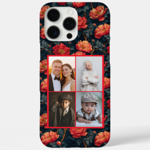 Funda iPhone 16 Pro Max Clásicas Peonías Collage de Fotos Personalizado Fu
