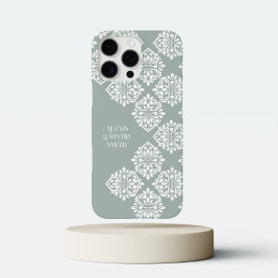 Funda iPhone 16 Pro Max Clásico Damask Resumen Geométrico Palabra suave Ve