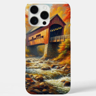 Funda iPhone 16 Pro Max clásico puente cubierto de otoño