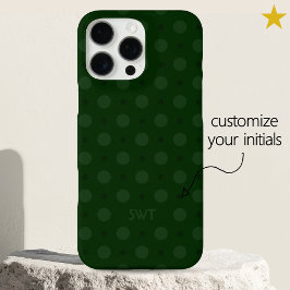 Funda iPhone 16 Pro Max Classic Green Dots Custom Name Initials