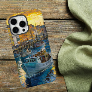 Funda iPhone 16 Pro Max Claude Monet diseño impresionista de Barco en el r