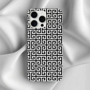 Funda iPhone 16 Pro Max Clave griega blanca y negra