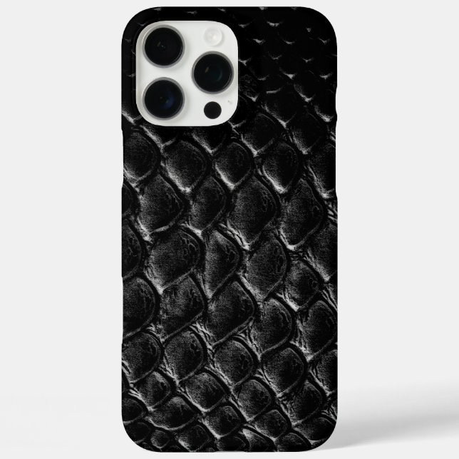 Funda iPhone 16 Pro Max Cocodrilo negro moderno (Reverso )