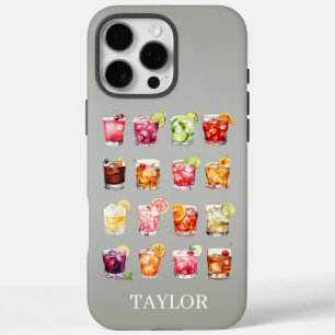 Funda iPhone 16 Pro Max Cócteles en Abundancia con Monograma