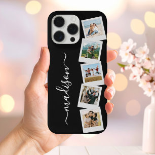 Funda iPhone 16 Pro Max Collage de fotos Monograma moderno 5