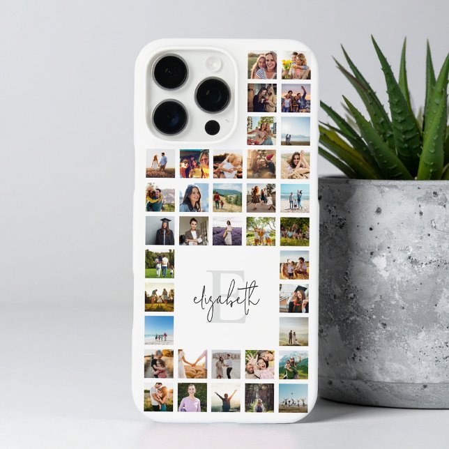 Funda iPhone 16 Pro Max Collage de fotos Monograma Personalizado 37 (Subido por el creador)