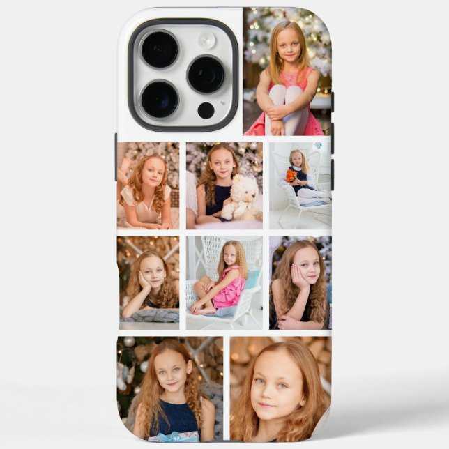 Funda iPhone 16 Pro Max Collage personalizado de 9 fotos (Reverso)