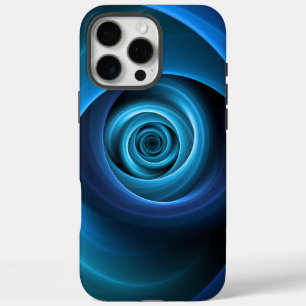 Funda iPhone 16 Pro Max Colores azules espirales 3D Resumen arte fractal m