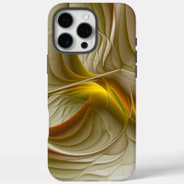 Funda iPhone 16 Pro Max Colores de metales preciosos, arte fractal abstrac