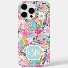 Funda iPhone 16 Pro Max Colorful Garden Monogrammed