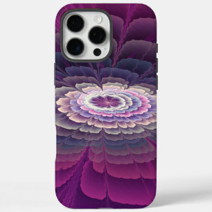 Funda iPhone 16 Pro Max Colorido arte fractal abstracto de flor llamativa