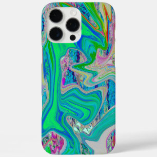 Funda iPhone 16 Pro Max Colorido Lime Green Resumen Arte Retro Líquido