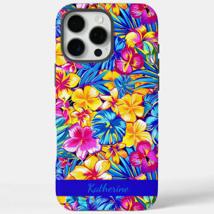 Funda iPhone 16 Pro Max Colorido Nombre Floral Tropical Hawaiano Palma