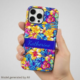 Funda iPhone 16 Pro Max Colorido Nombre Floral Tropical Hawaiano Palma