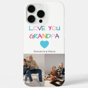 Funda iPhone 16 Pro Max Colorido "Te amo abuelo" texto y foto Personalizad