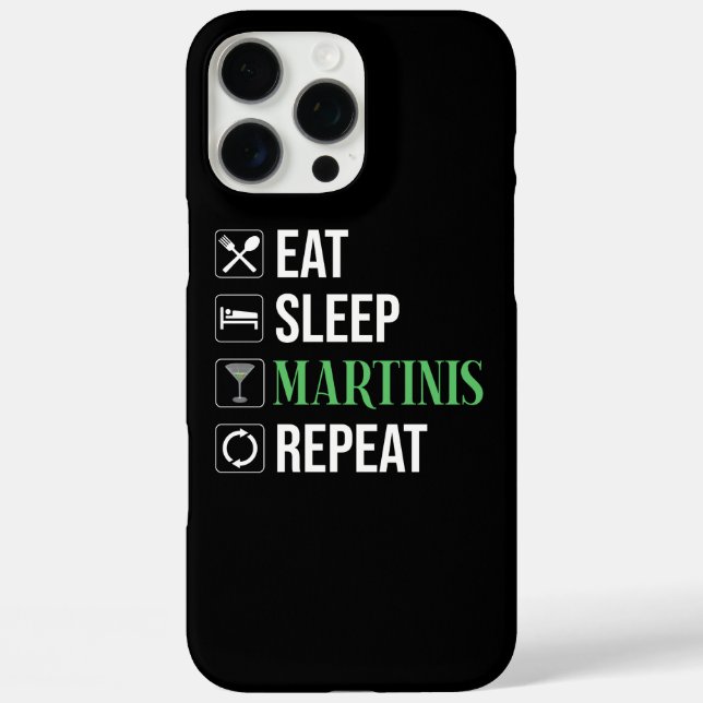 Funda iPhone 16 Pro Max Comer. Dormir. Martinis. Repetir. (Reverso )