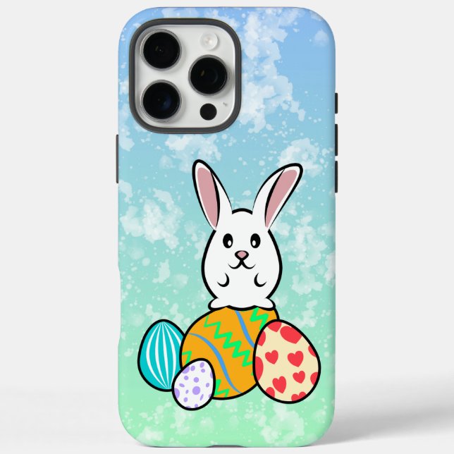 Funda iPhone 16 Pro Max Conejo de Pascua en huevos de Pascua (Reverso)