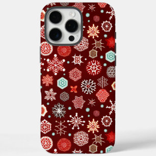 Funda iPhone 16 Pro Max Copos de nieve en Borgoña