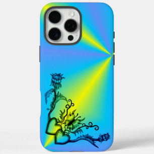 Funda iPhone 16 Pro Max Corazón con flor y mariposa