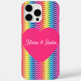 Funda iPhone 16 Pro Max Corazón del orgullo de la sirena arcoiris