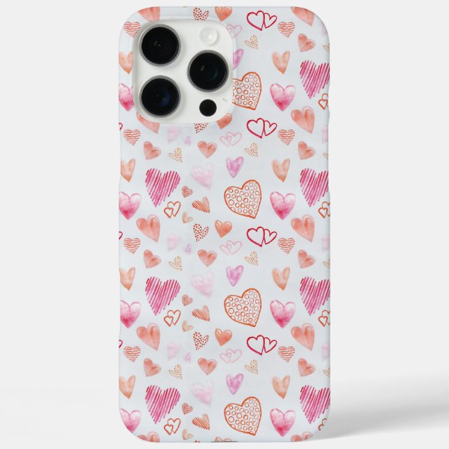 Funda iPhone 16 Pro Max Corazones rosados (Reverso )
