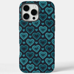 Funda iPhone 16 Pro Max Corazones verde azulados