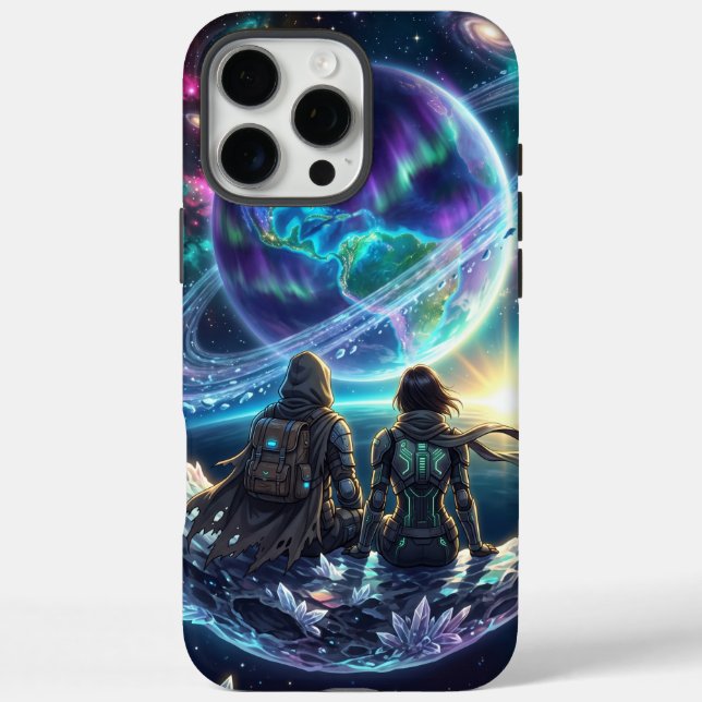 Funda iPhone 16 Pro Max Cosmic Lovers Galaxy Planet Fantasy Acrylic Print (Reverso)