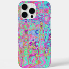 Funda iPhone 16 Pro Max Cósmico, Resumen, Aqua, Rosa Caliente, Retro, Manz