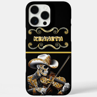 Funda iPhone 16 Pro Max Cowboy Skeleton Jugando El Violin