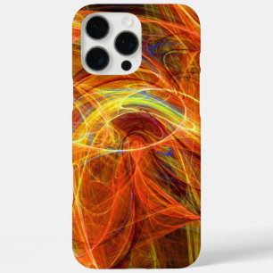 Funda iPhone 16 Pro Max CRAZY PHOTON Naranja Amarillo Resumen Swirt Swirls