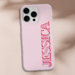 Funda iPhone 16 Pro Max Crear su propio monograma de nombre rojo rosado<br><div class="desc">Crea tu propio estuche para iPhone personalizado con un nombre inicial personalizado en tipografía minimalista moderna de color rosa rojo.</div>