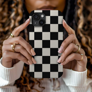 Funda iPhone 16 Pro Max Cuadros Retro Negro y Crema