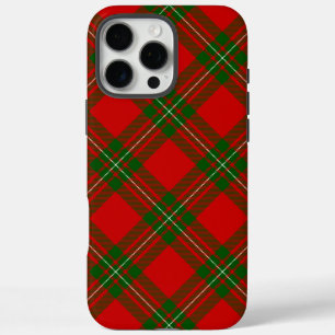 Funda iPhone 16 Pro Max cuadros rojos y verdes del tartán de MacGregor
