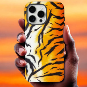 Funda iPhone 16 Pro Max Cuero de tigre Naranja salvaje