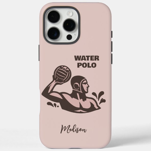 Funda iPhone 16 Pro Max Custom Name Water Polo (Reverso)