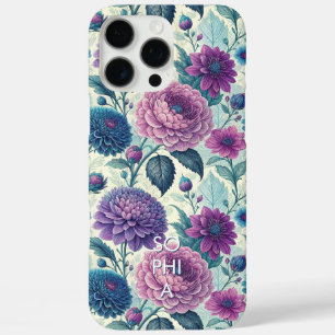 Funda iPhone 16 Pro Max Customize Modern Purple Floral Vintage Dahlia