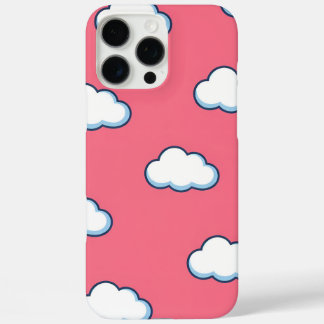 Funda iPhone 16 Pro Max Cute Cartoon Cloud Pattern on Pink