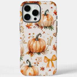 Funda iPhone 16 Pro Max Cute Nombre Personalizado Calabazas Y Arcos De Oto